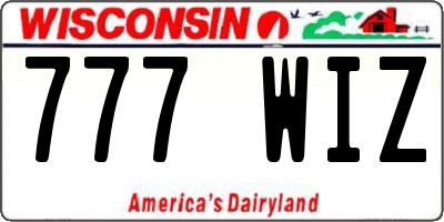 WI license plate 777WIZ