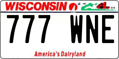 WI license plate 777WNE