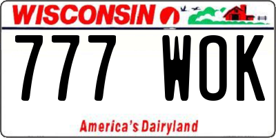 WI license plate 777WOK
