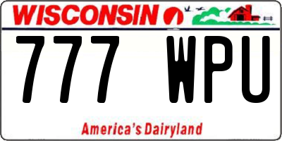 WI license plate 777WPU