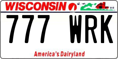 WI license plate 777WRK