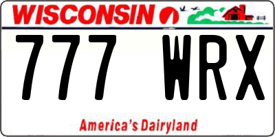 WI license plate 777WRX