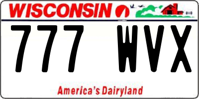 WI license plate 777WVX