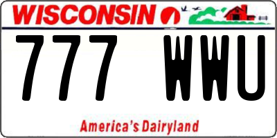 WI license plate 777WWU