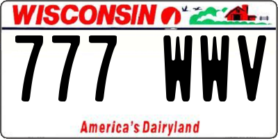 WI license plate 777WWV