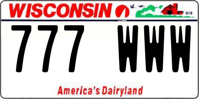WI license plate 777WWW