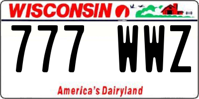 WI license plate 777WWZ