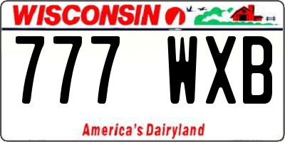 WI license plate 777WXB