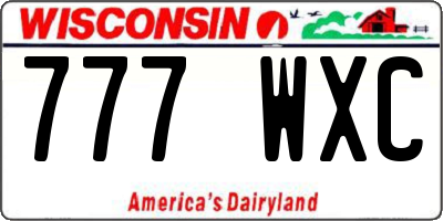 WI license plate 777WXC