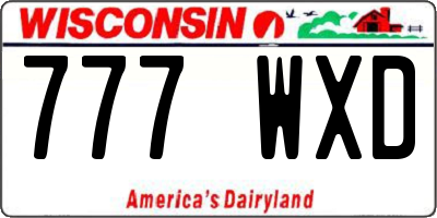 WI license plate 777WXD