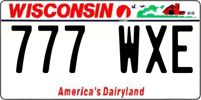 WI license plate 777WXE