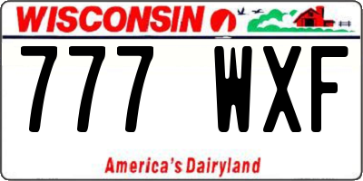 WI license plate 777WXF