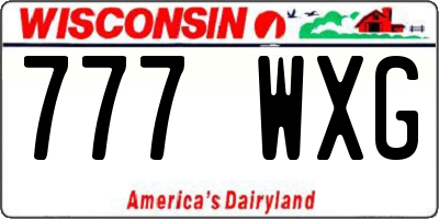 WI license plate 777WXG