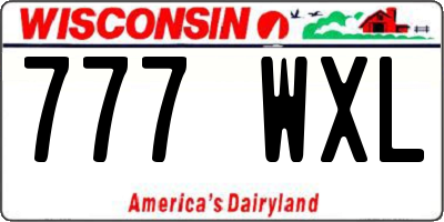 WI license plate 777WXL
