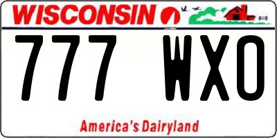 WI license plate 777WXO