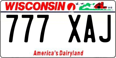WI license plate 777XAJ