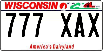 WI license plate 777XAX