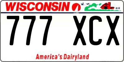 WI license plate 777XCX