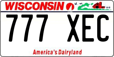 WI license plate 777XEC