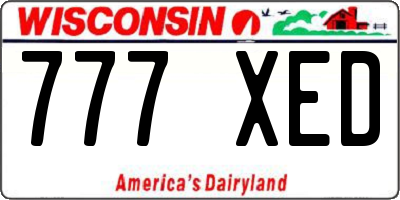 WI license plate 777XED