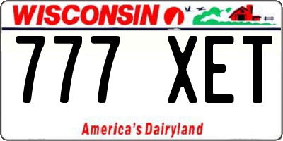 WI license plate 777XET
