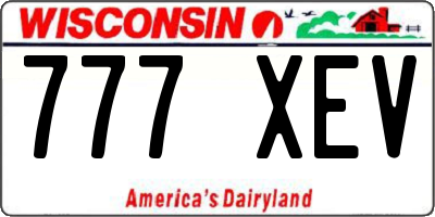 WI license plate 777XEV