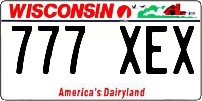 WI license plate 777XEX