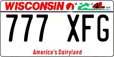 WI license plate 777XFG