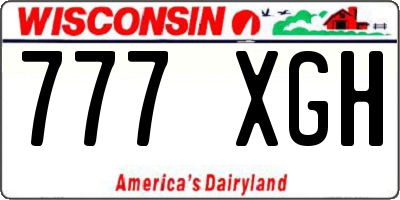 WI license plate 777XGH