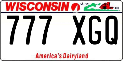WI license plate 777XGQ