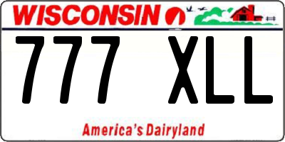 WI license plate 777XLL
