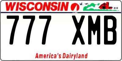 WI license plate 777XMB