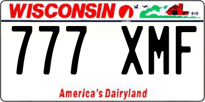 WI license plate 777XMF