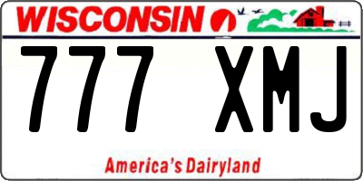 WI license plate 777XMJ