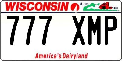 WI license plate 777XMP