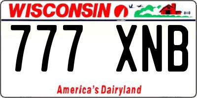 WI license plate 777XNB