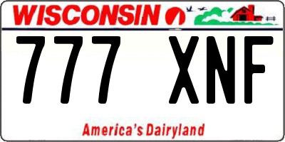 WI license plate 777XNF