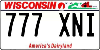 WI license plate 777XNI