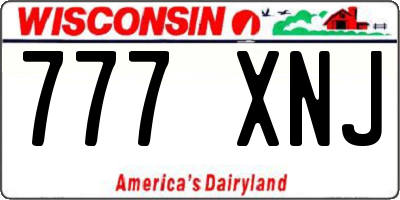 WI license plate 777XNJ
