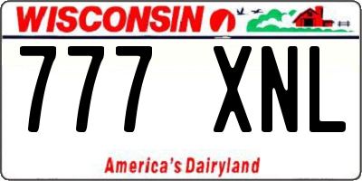 WI license plate 777XNL