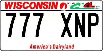 WI license plate 777XNP