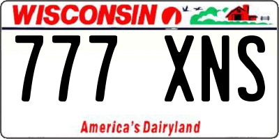 WI license plate 777XNS