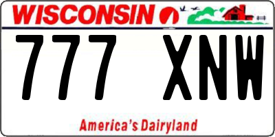 WI license plate 777XNW
