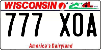 WI license plate 777XOA