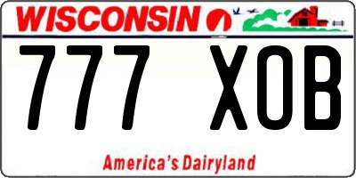 WI license plate 777XOB