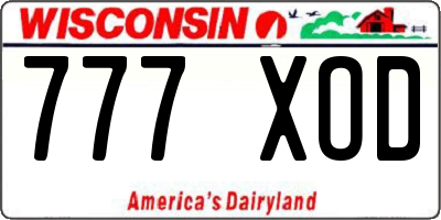 WI license plate 777XOD