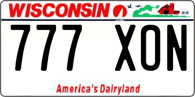 WI license plate 777XON