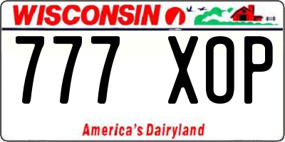 WI license plate 777XOP