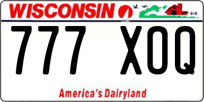 WI license plate 777XOQ