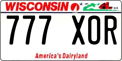 WI license plate 777XOR